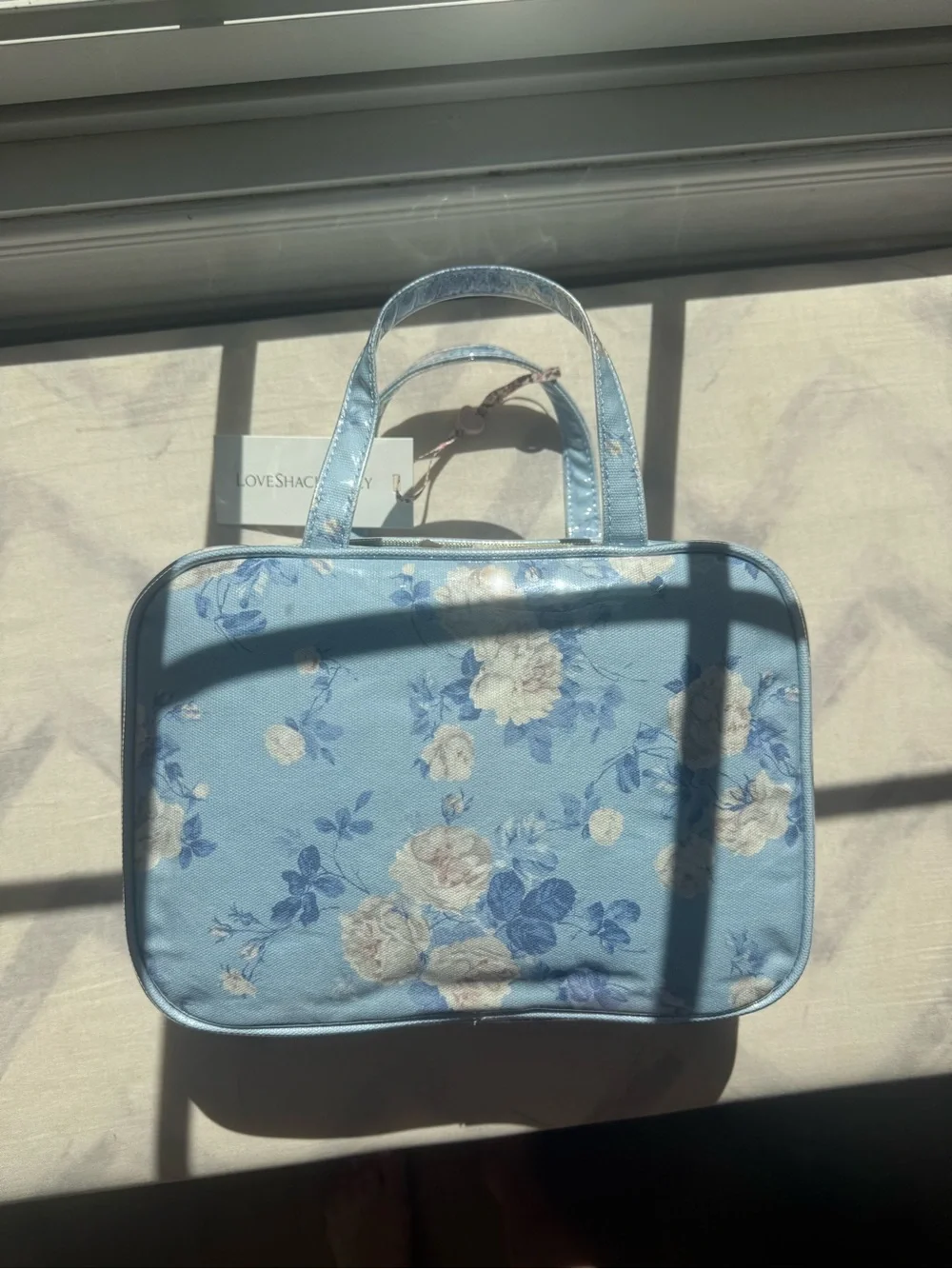 LoveShackFancy Blue Floral Makeup & Travel Organizer Set